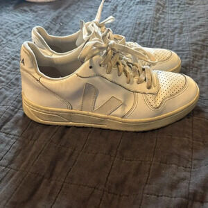 Veja Cream Leather Sneakers